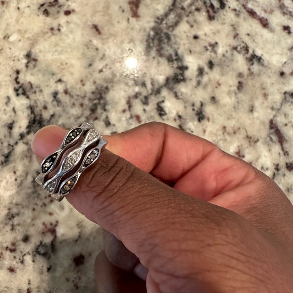 Sterling silver and multi diamond rings 🖤🤍🤎 - Picture 4 of 5